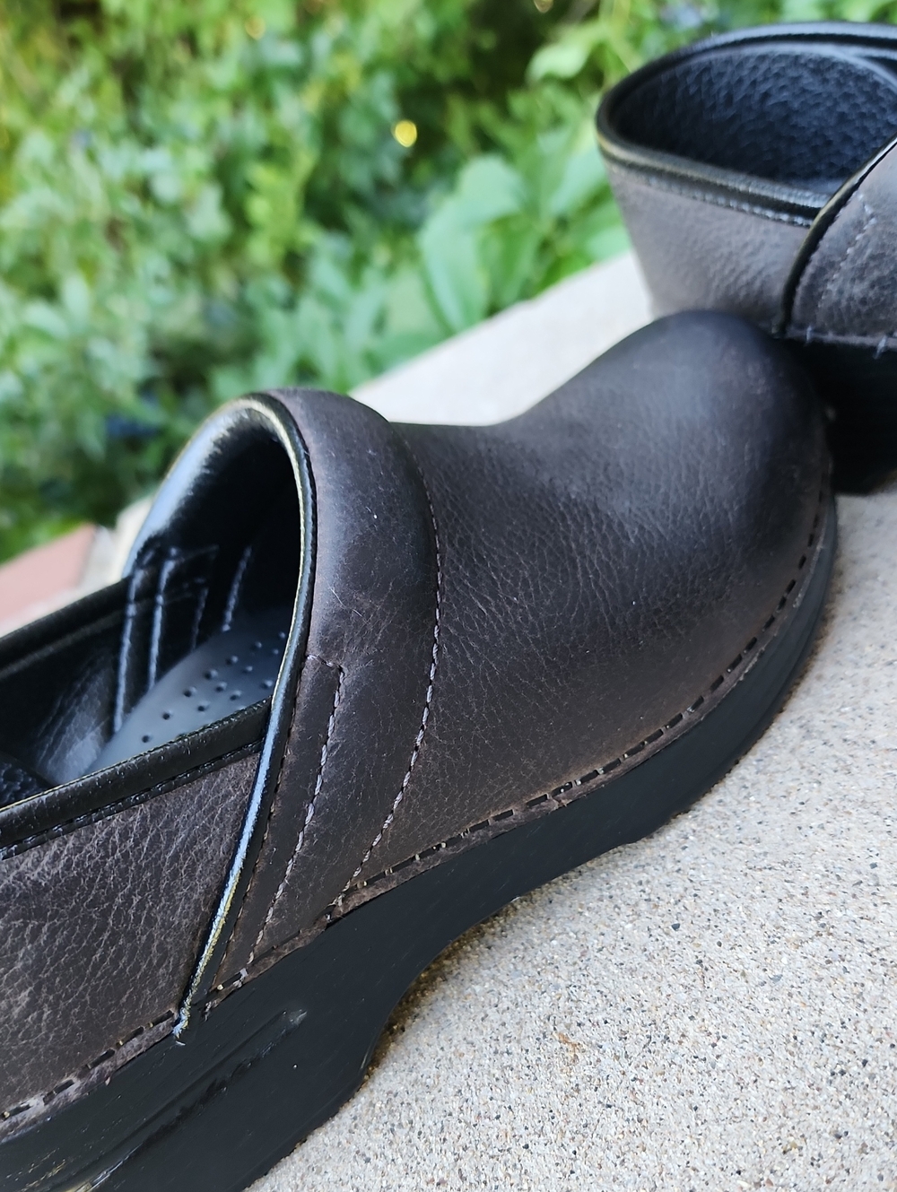 Dansko Dark Brown Leather Slip-On Clogs - Picture 8 of 17
